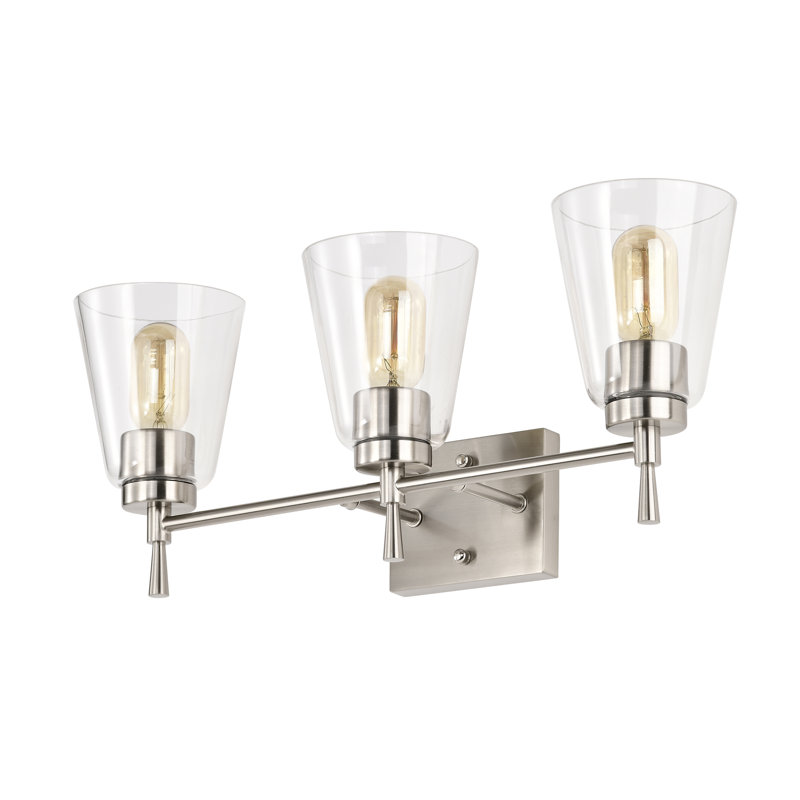 3 - Light Dimmable Vanity Light, Brushed Nickel
