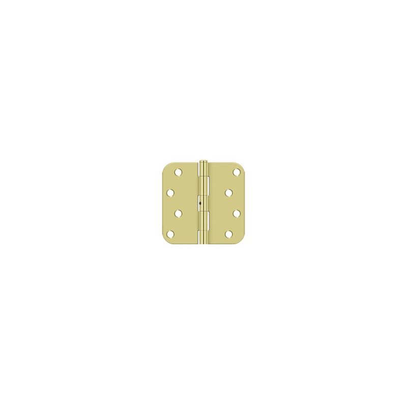 Deltana S44R5N15 4"x 4"x 5/8" Radius Hinge in Brushed Nickel, Polished Brass