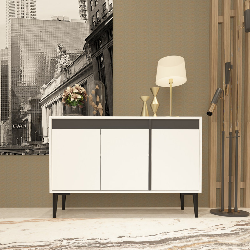 Olivia 75cm Console Table, White/Anthracite