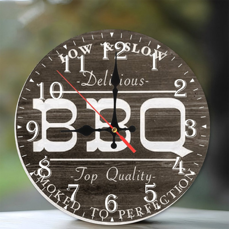 Horloge murale en bois 10 po, mouvement silencieux, à piles (piles AA non incluses), décor artistique, parfait pour les décorations