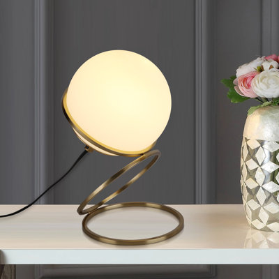 Petite lampe de table 1 lumière pour chambre en métal brossé Bress
