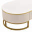Table basse ovale avec tiroirs