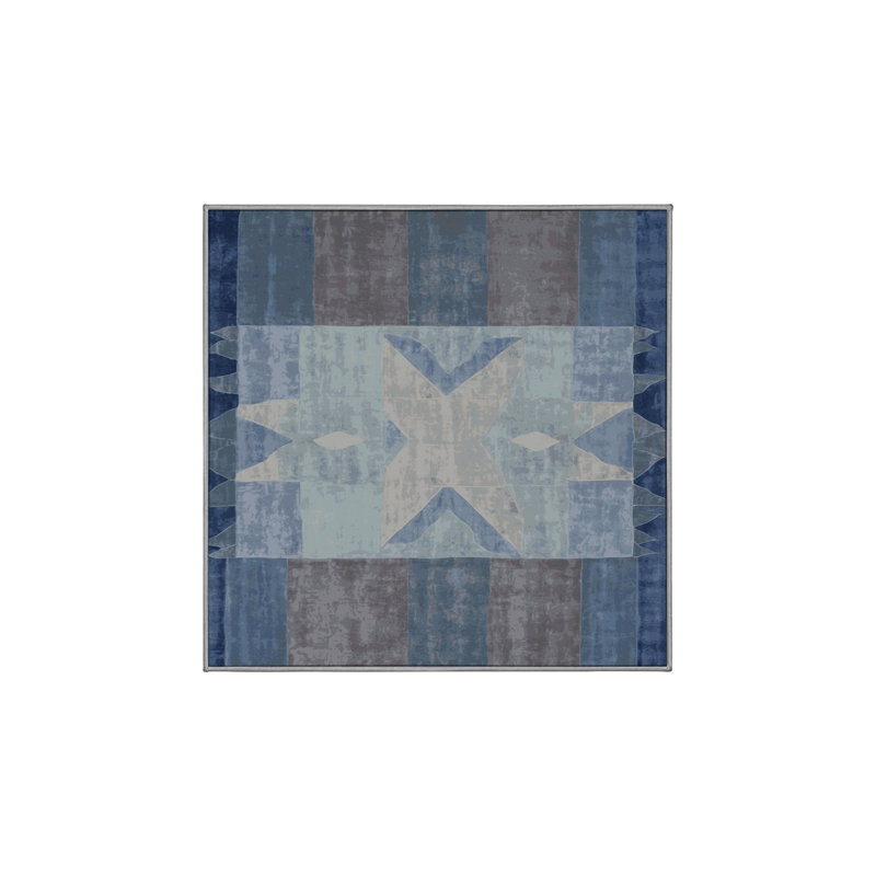 Machine Washable Gray Area Rug, Square 5'