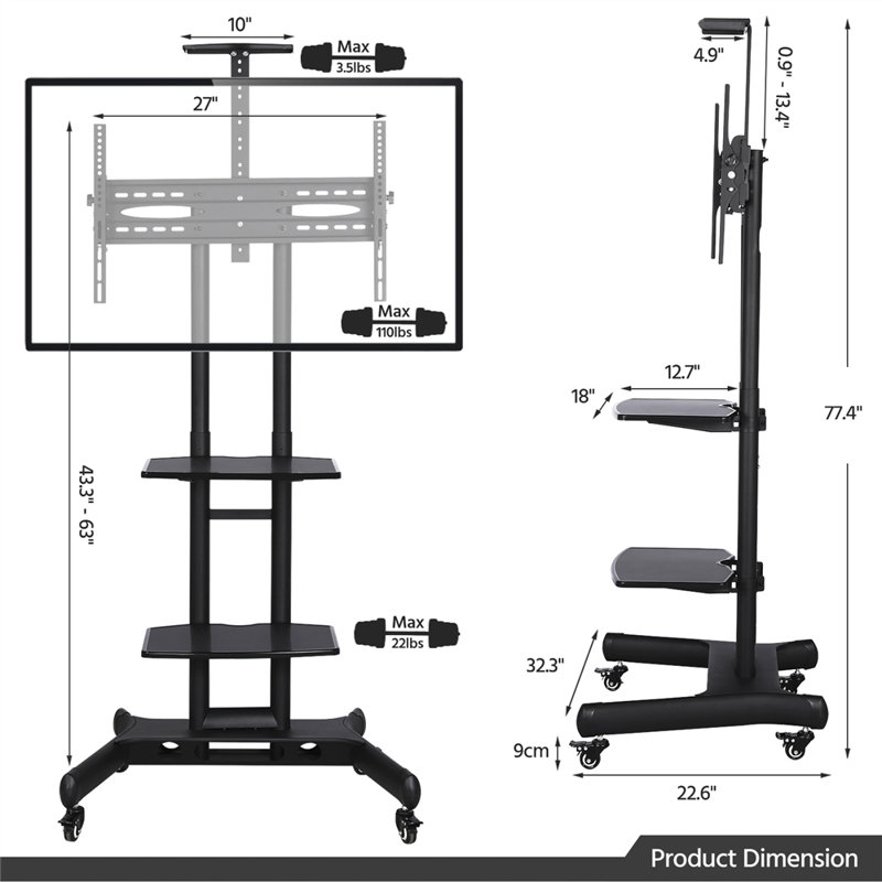Cayetano Symple Stuff Multi-Screen Floor Stand Mount