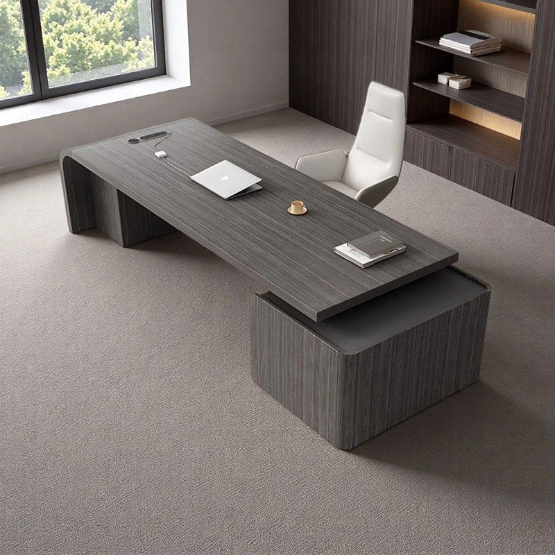 High-end light luxury office desk, 29.53" H x 86.61" W x 35.43" D