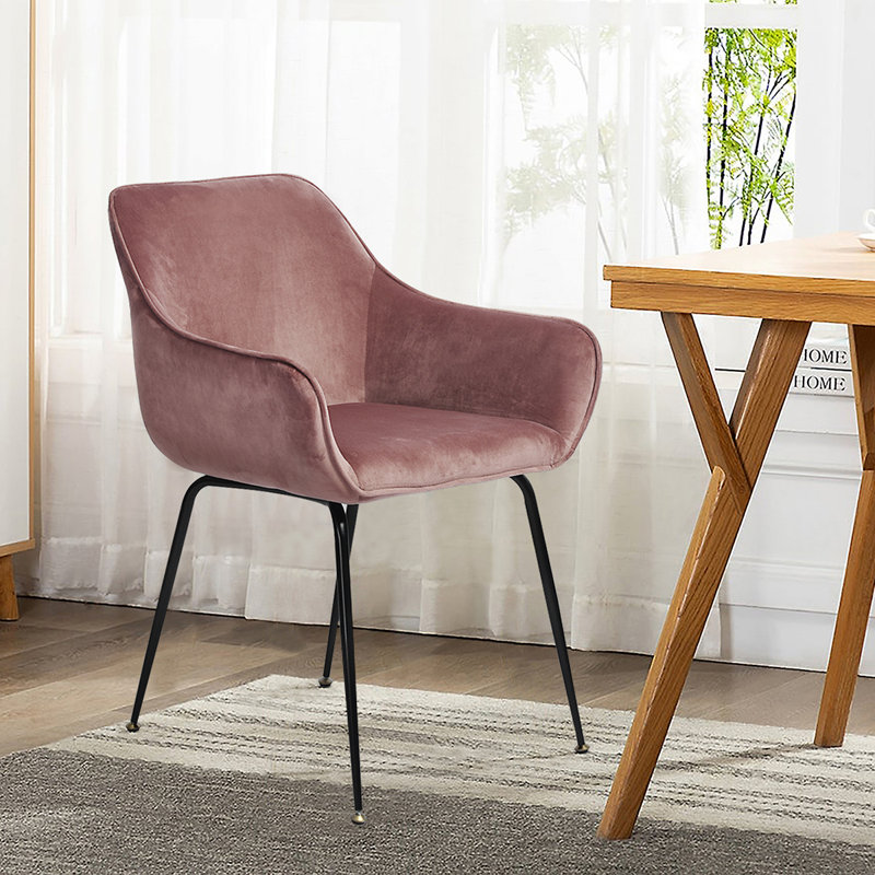 Abert 49cm H Tufted Cotton Upholstered Armchair, Pink