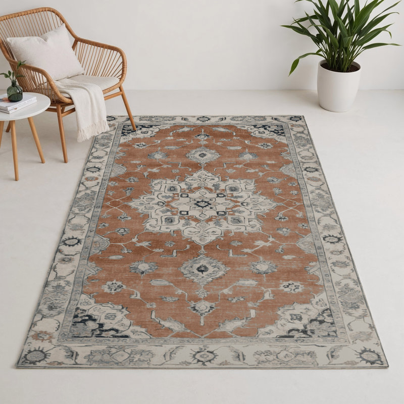 Tapis intérieur et extérieur brun Overdyed, Rectangle 5 pi x 7 pi