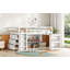 Lit mezzanine simple avec Cortez case, tiroirs, lit mezzanine simple avec armoire à tiroirs, armoire à tablettes et bureau à tiroirs, lit mezzanine en bois d'hévéa avec barrière de sécurité, échelle, blanc-694022396