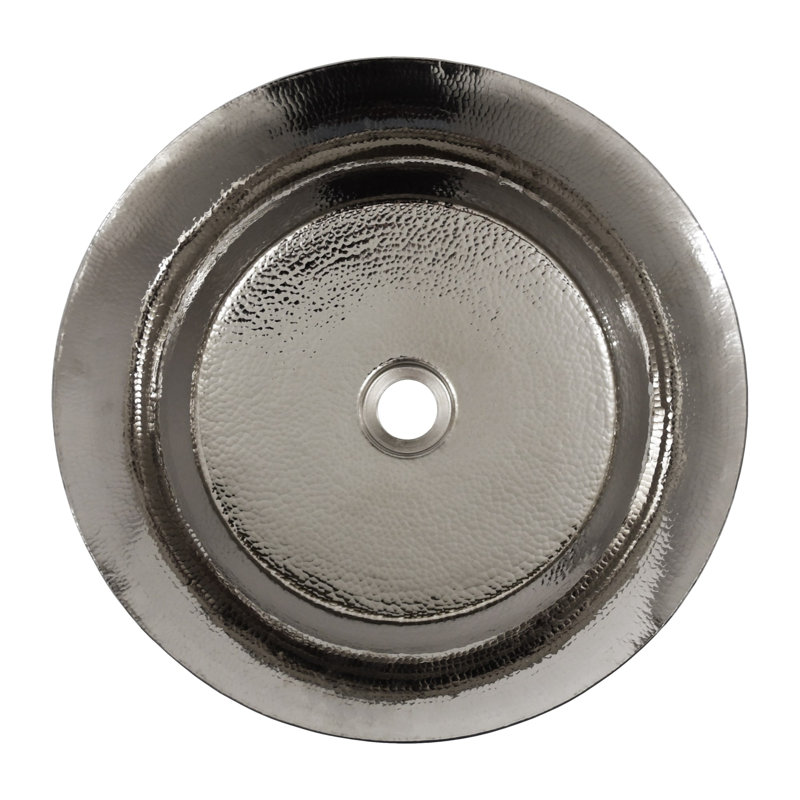 Maestro Metal Circular Vessel Bathroom Sink, Polished Nickel