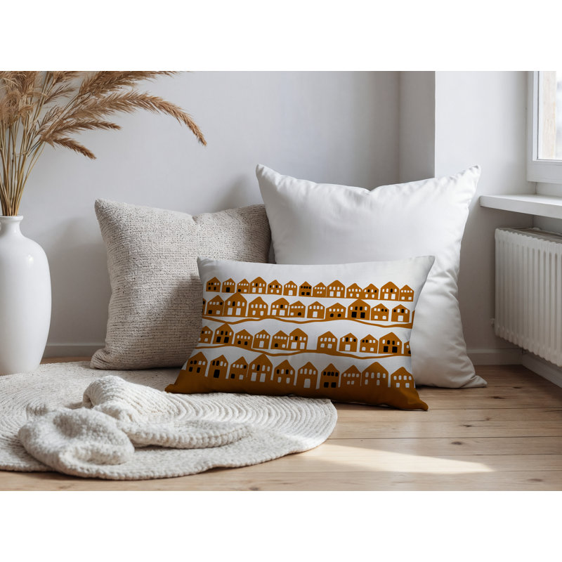 Coussin rectangulaire intérieur / extérieur Amiro, Orange, Rectangle H 14 po x l 20 po