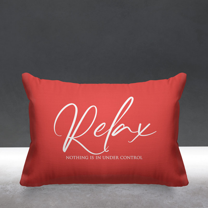 Housse et insert de coussin rectangulaire Aspire Relax Rien n'est sous contrôle, Corail