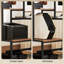 Bureau d'ordinateur 67 "avec support pour écran, bureau à domicile réversible à 4 niveaux avec tablette pour imprimante ou support pour unité centrale, bureau d'écriture industriel brun