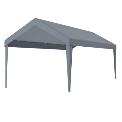 12X20ft Garage Shelter Canopy Replacement Cover - Protected & Waterproof. 76 Elastic Buckles. Grey Polypropylene. Effortless Installation And Storage. Versatile For Outdoor Settings Purposes Carport