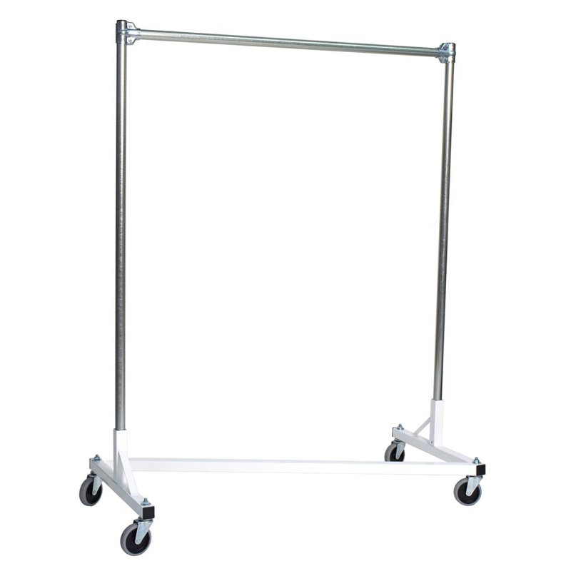 Porte-vêtements à rail simple l 51 po, Blanc, H 91 po