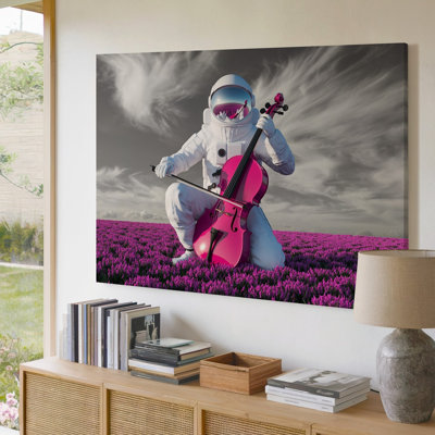 Toile dans un paysage onirique onirique, un astronaute vêtu d'un art mural
