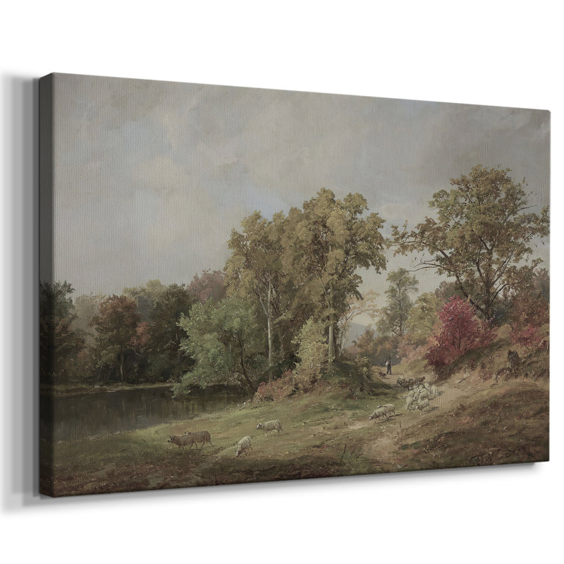 Paysage rétro - Cccxxii, H 33 po x l 49 po x P 1,5 po, Toile tendue