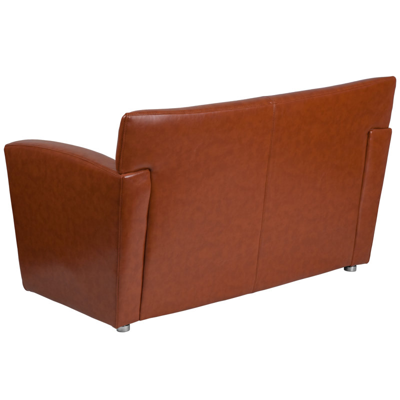 Causeuse en cuir noir, Cognac