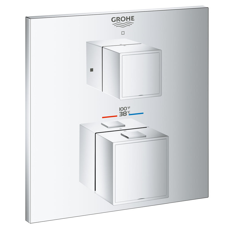 Garniture thermostatique à 2 poignées Grohtherm Cube®, Chrome StarLight