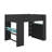 Full Size Wood Bunk Bed With Desk,Wardrobe,Ample Storage Space And RGB Light-2110495468