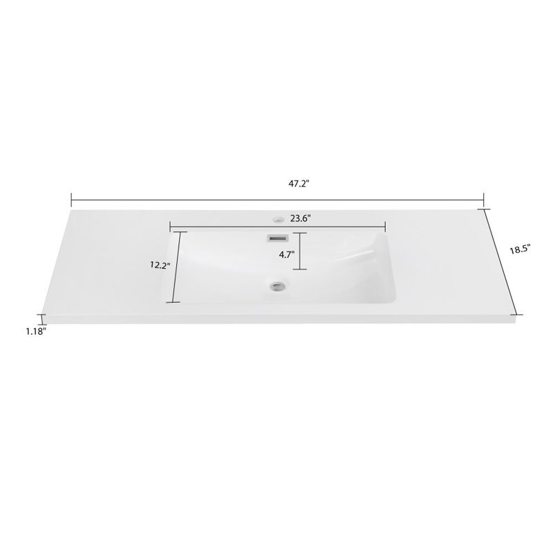 Plateau de meuble-lavabo 47,2 po