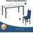 Ellice Modern Dining Room Table and Chairs Set for 6, 7-Piece Kitchen Dining Table Set with 6 Chairs & Table, Faux Marble Dining Table Set with MDF Broad & Metal Frame for Apartment, Dining Room-1662072521-1662072526