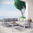 Shore 4 Piece Outdoor Patio Aluminum Sectional Sofa Set-23592931