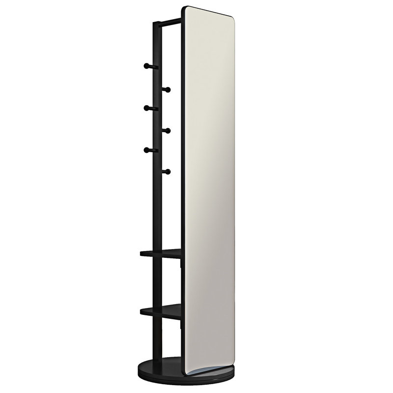 360° Rotating Multifunctional Full Length Mirror With Hook, Black