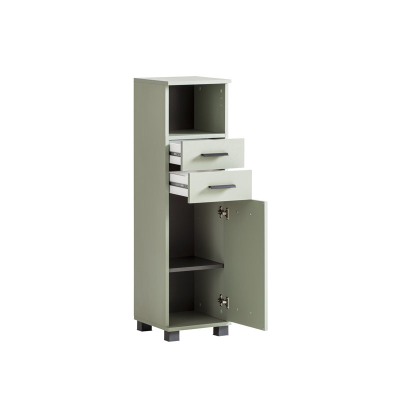 Hafley Bathroom Cabinet, Pistachio/Matte Black