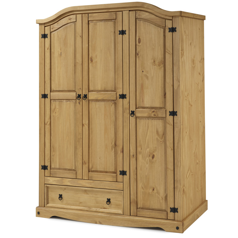 Gwenillian 3 Door Wardrobe, Antique Wax