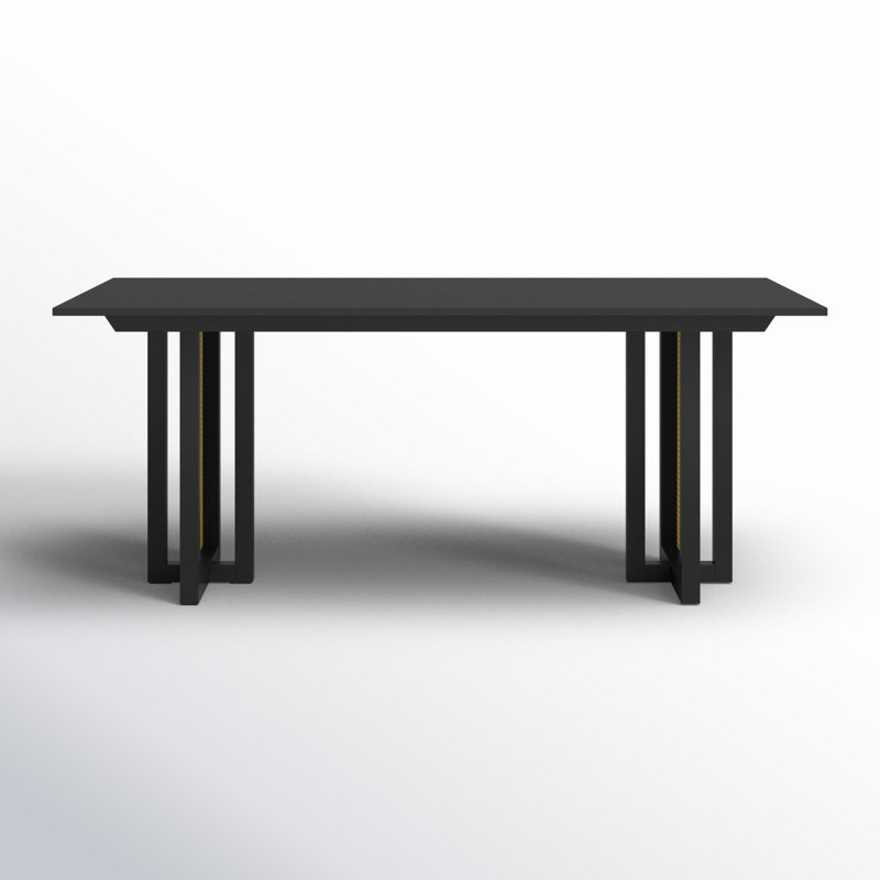Calila 72" Cane Dining Table, Black