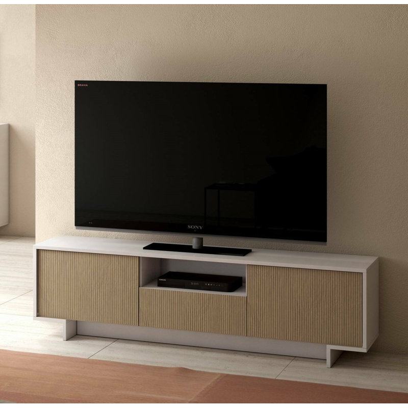 Nesper Unfinished TV Stand for TVs up to 60", White/Beige