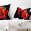 Freesia Flower on Black Background - Floral Printed Throw Pillow