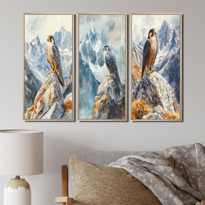 Peregrine Falcon In The Mountains I - Hawk Animal Wall Decor Collection