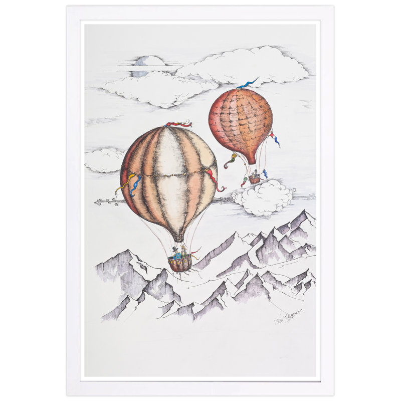 « balloon voyage », impression encadrée, H 13 po x l 19 po x P 0,75 po, Cadre blanc
