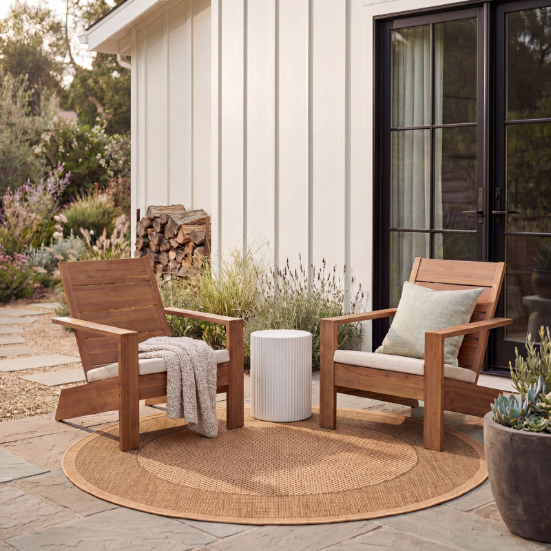 Plummer Performance Indoor/Outdoor Area Rug, Round 5'3"