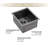 15" L x 17" W Undermount Bar Sink Gunmetal Black Bar Prep Sink 16 Gauge Stainless Steel Kitchen Sink