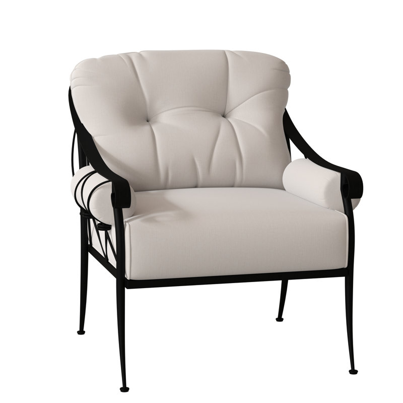 Derby Outdoor Lounge Chair, Textured Black, Canvas Bird's Eye Sunbrella® Canvas