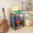 Rustic Brown Record Player Stand, 2-Tier End Table, Versatile Storage For Living Room And Bedroom