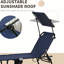Chaises de piscine d'extérieur bleu foncé avec dossier inclinable - Structure en acier Canopy Beach