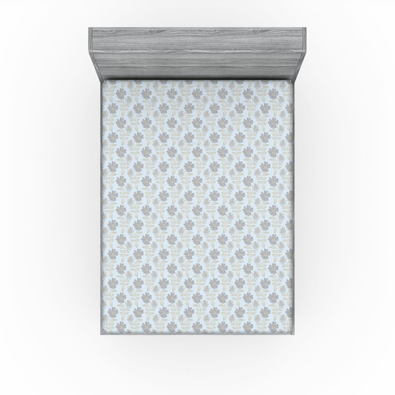Ambesonne Vintage Fitted Sheet Nostalgic Retro Pastel Art Calking Size Dimgray and Pale Mustard, California King Fitted Sheet