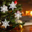 Ornements d'arbre de Noël en cristal décoratifs en forme de flocon de neige en métal de 4,1 pouces, 1 pièce