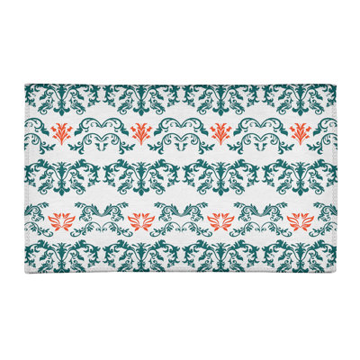 Tapis blanc / vert Damask