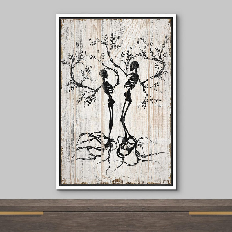 Moody Skull, H 24 po x l 36 po x P 1,5 po, Cadre blanc