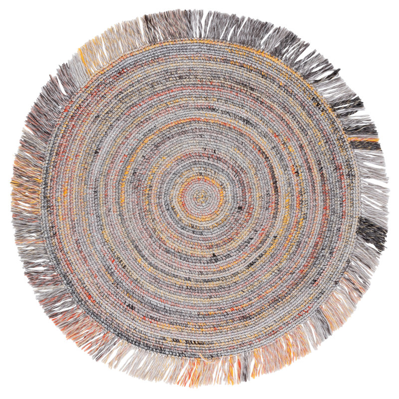 Tapis orange / gris Renewal 402, Rond 5 pi