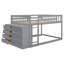 Lit superposé double avec 4 tiroirs et 3 tablettes - gris