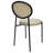 Aide Leather Dining Side Chair with Rattan Back and Black Metal Legs – Mid-Century Boho Chair for Kitchen and Dining Room-467942993