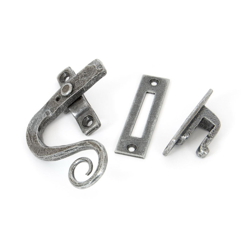 Locking Monkeytail Fastener Door Accessory, Pewter