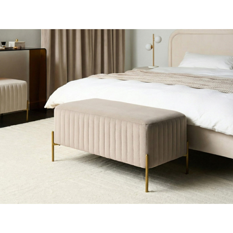 Benzant Velvet Upholstered Bench, Beige