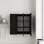 Combo armoire murale 36 po avec porte à fermeture douce, finition chêne foncé, organisateur de rangement de salle de bain 3 pièces avec tablettes intérieures pour petits espaces