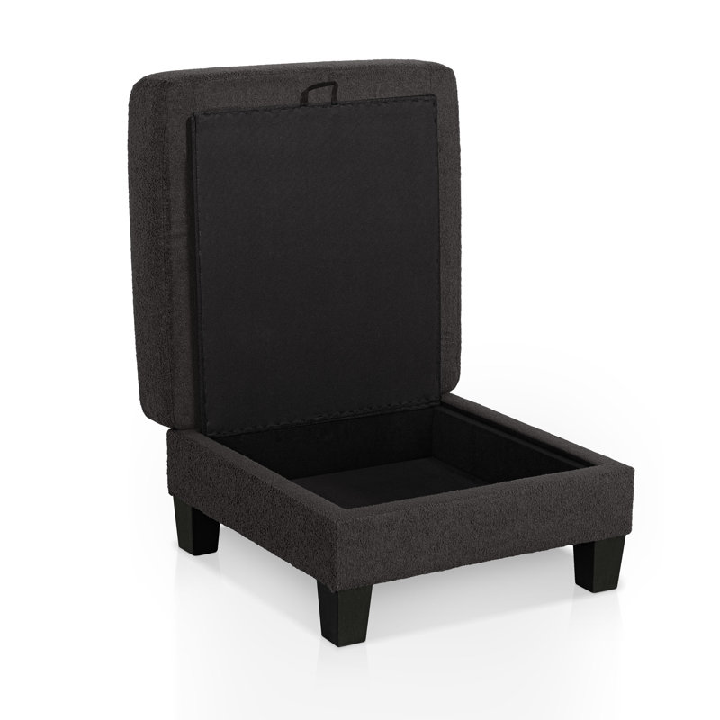 Viafora Square Boucle Storage Ottoman, Gray